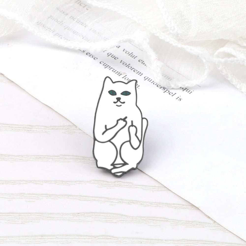 Lying Cat Enamel pin - F*ck