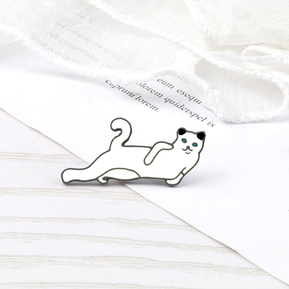 Lying Cat Enamel pin - Chilling