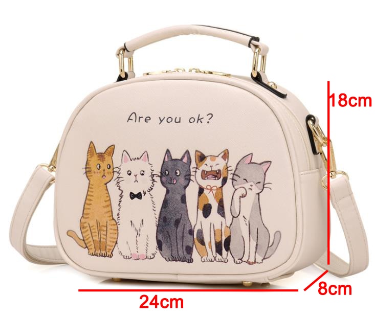 Meme Cat Handbag - Beige - Cat Handbag