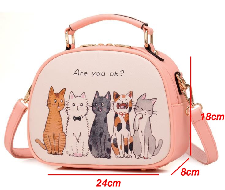 Meme Cat Handbag - Pink - Cat Handbag