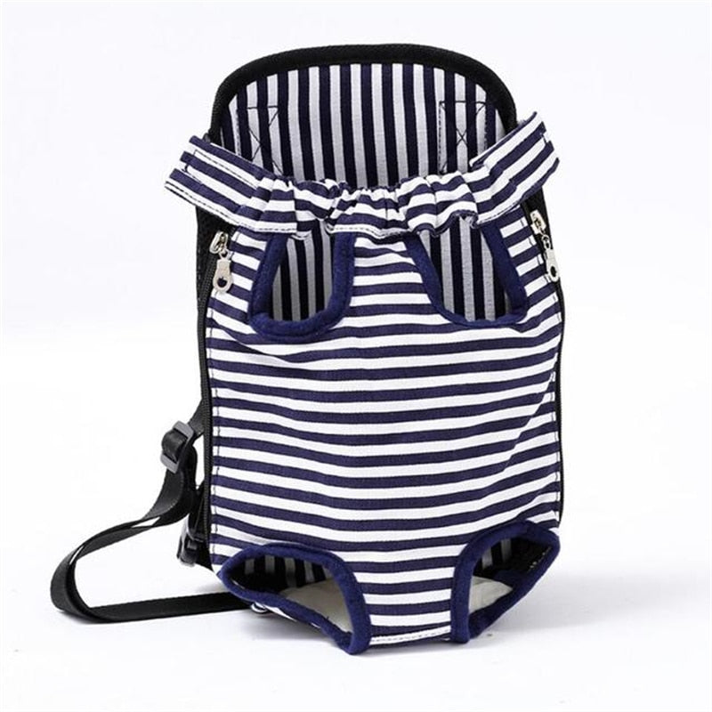 Mesh Cat Carrier Backpack - Navy Stripe / S - Mesh Cat