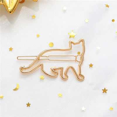 Metal Cat Hair Clip - Golden - Cat hair clips