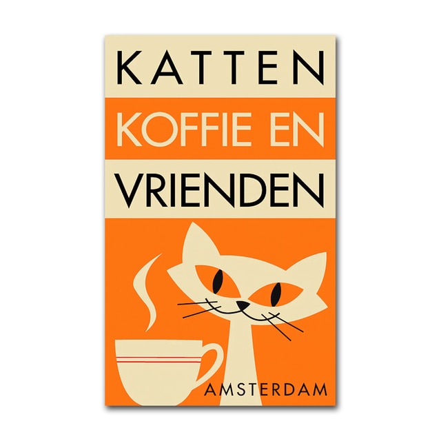 Mid Century Modern Cat Wall Art - 13x18cm No Frame / Sunken