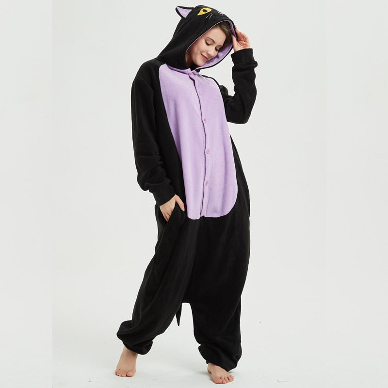 Midnight Cat Kigurumi - Purple / S - Cat pajamas