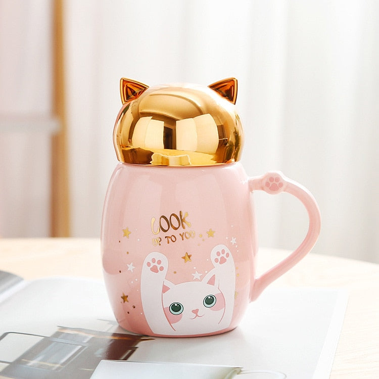 Midnight Cat Mug - Pink / 300mL