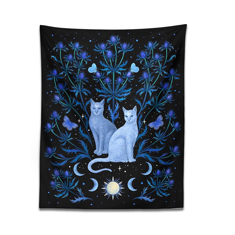 Midnight Cat Tapestry - Cat Tapestry