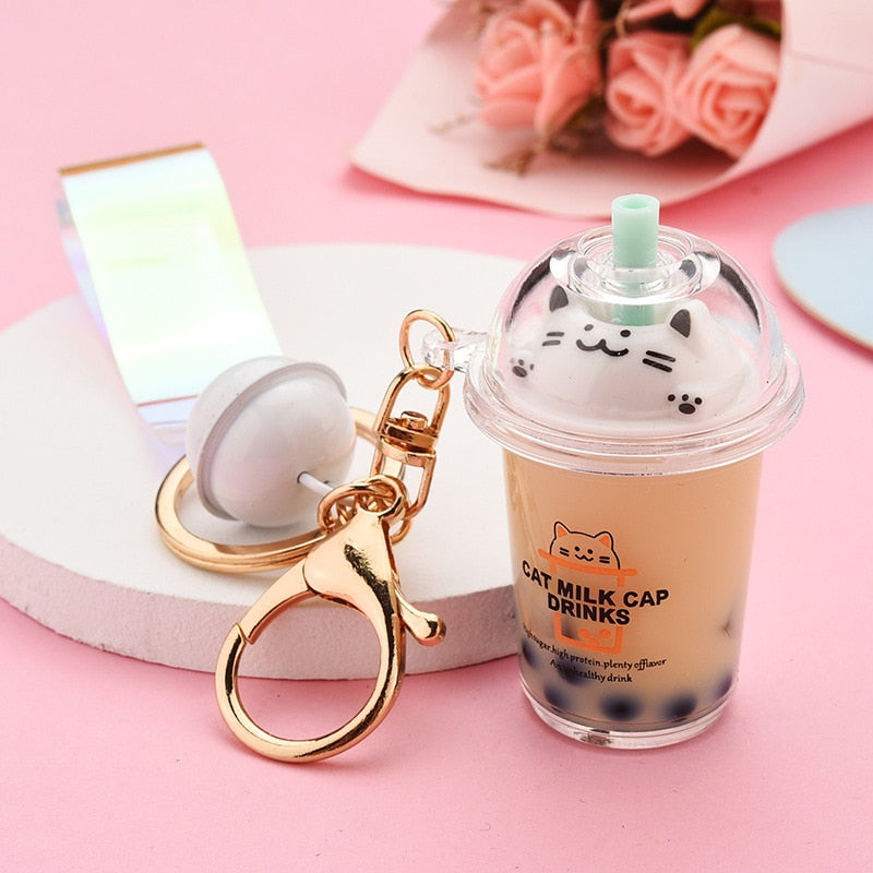 Milktea Cat Keychain - Cat Keychains