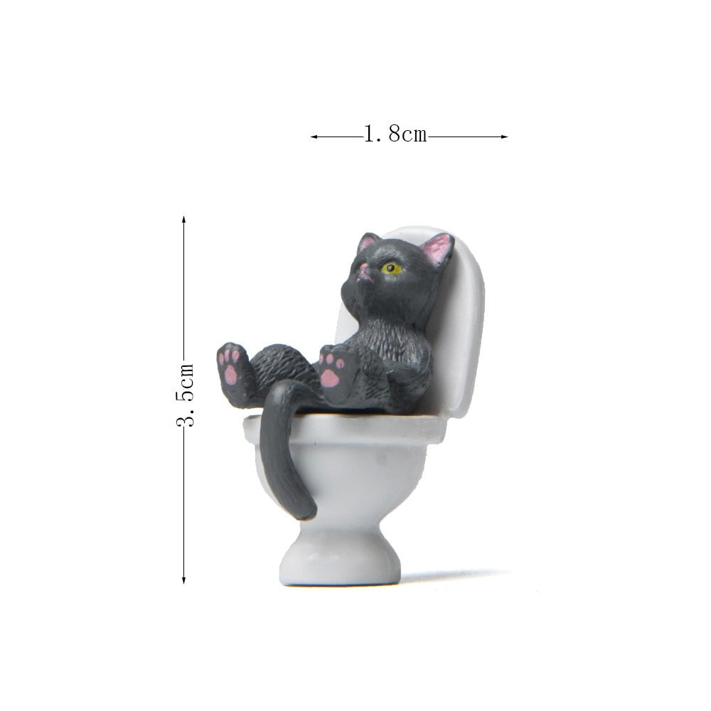 Miniature Cat Figurine - Gray