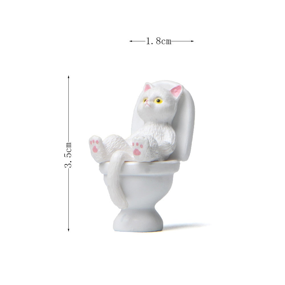 Miniature Cat Figurine - White