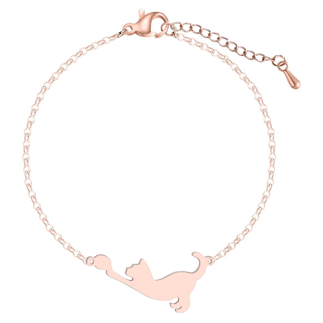 Minimalist Cat Bracelet - Rose Gold - Cat bracelet
