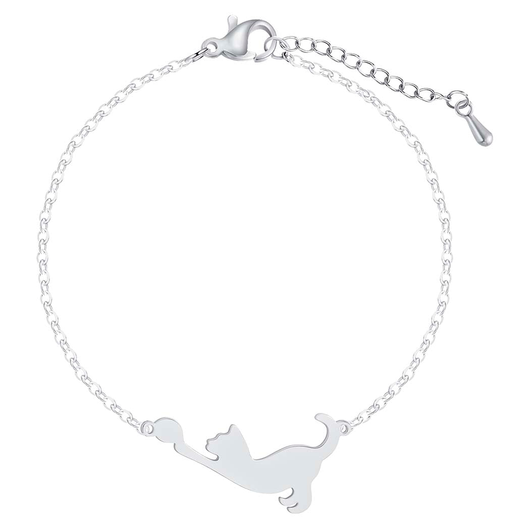 Minimalist Cat Bracelet - Silver - Cat bracelet