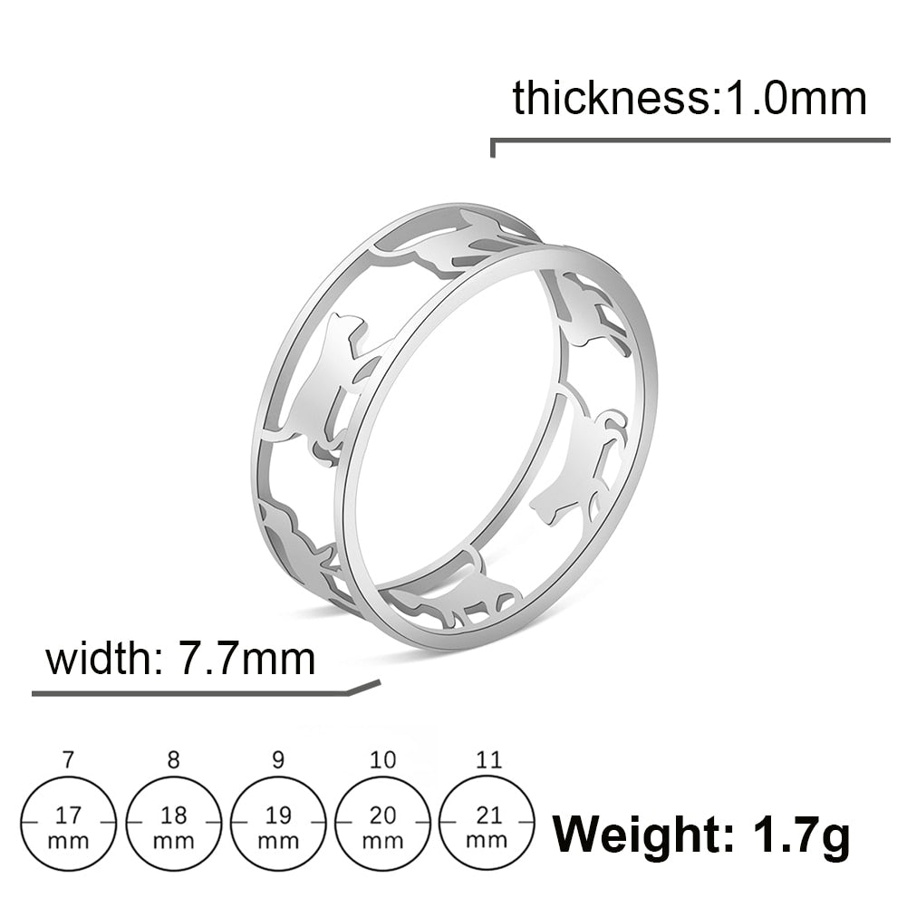 Minimalist Cat Ring - 7 / Silver - cat rings