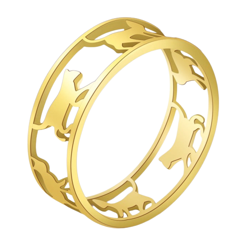 Minimalist Cat Ring - 7 / Gold - cat rings