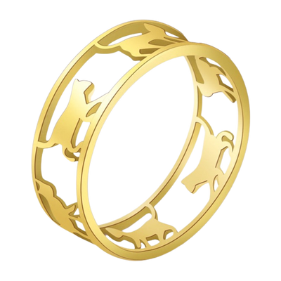 Minimalist Cat Ring - 7 / Gold - cat rings