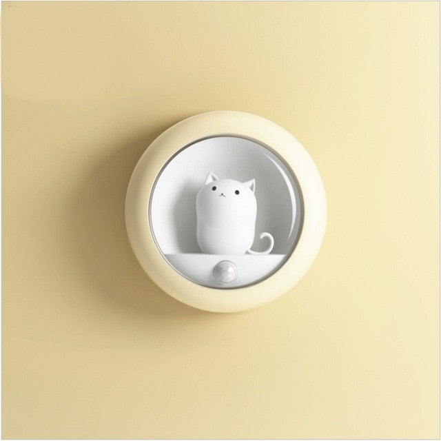 Motion Sensor Cat Night Light - Yellow