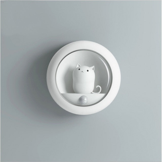 Motion Sensor Cat Night Light - White