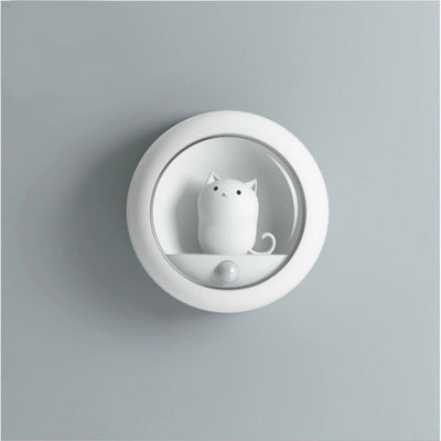 Motion Sensor Cat Night Light - White