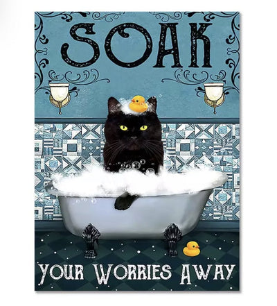 Motivational Cat Posters - 13x18cm No Frame / Blue - Cat