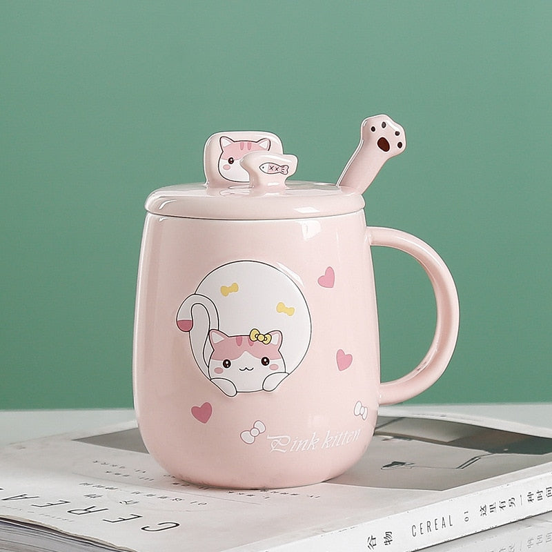 Mugs With Cats - Cherry blossom pink / 480ml