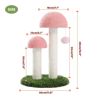 Mushroom Cat Scratching Post - Pink - Cat scratching post