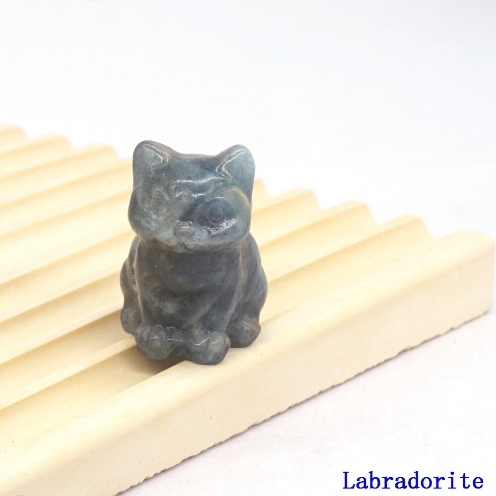 Natural Crystal Cat Figurines