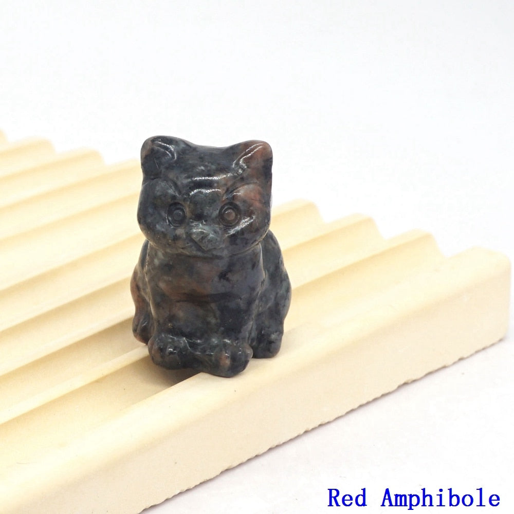 Natural Crystal Cat Figurines