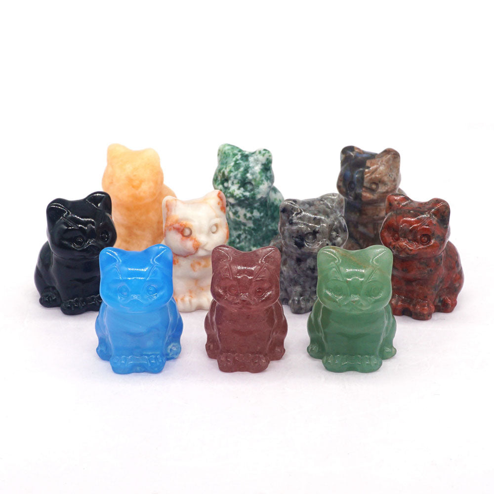 Natural Crystal Cat Figurines