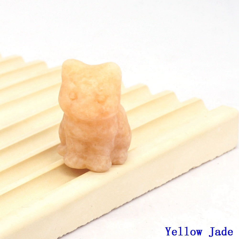 Natural Crystal Cat Figurines