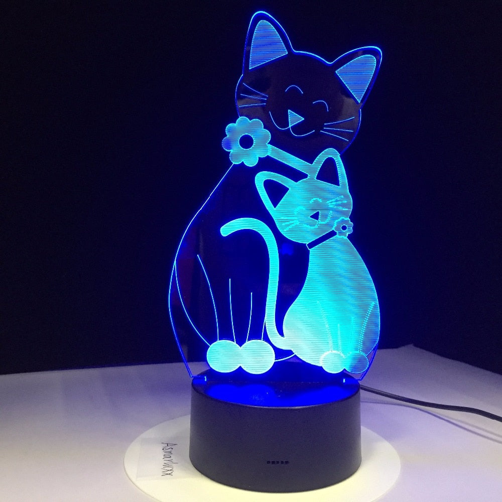Neon Cat Night Light