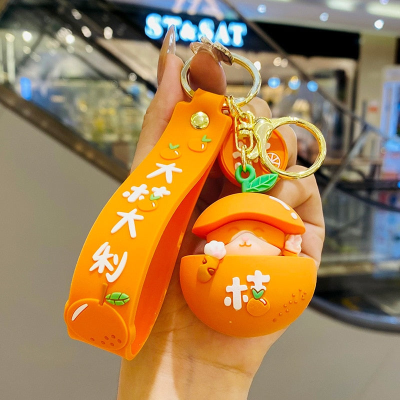 Orange Cat Keychain - Orange - Cat Keychains
