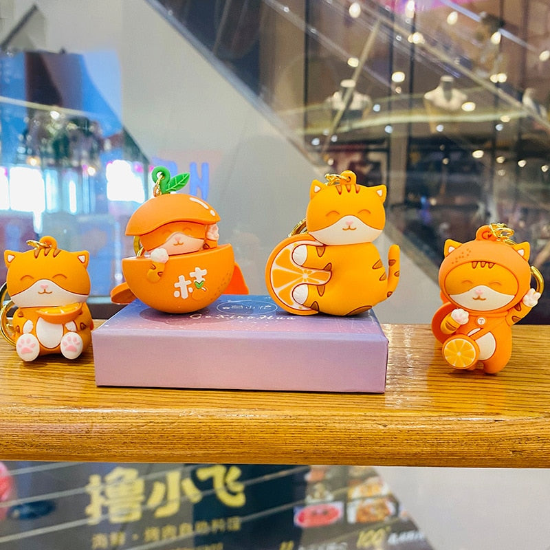 Orange Cat Keychain - Cat Keychains