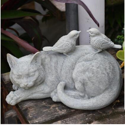 Outdoor Cat Statue - Grey