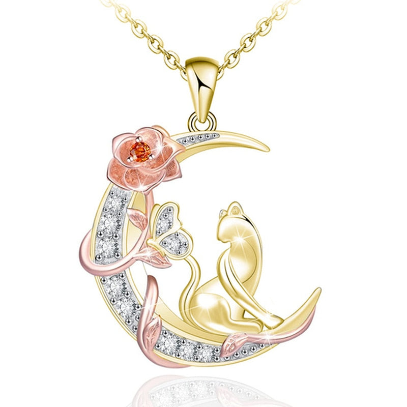 Pandora Cat Necklace - Gold - Cat necklace