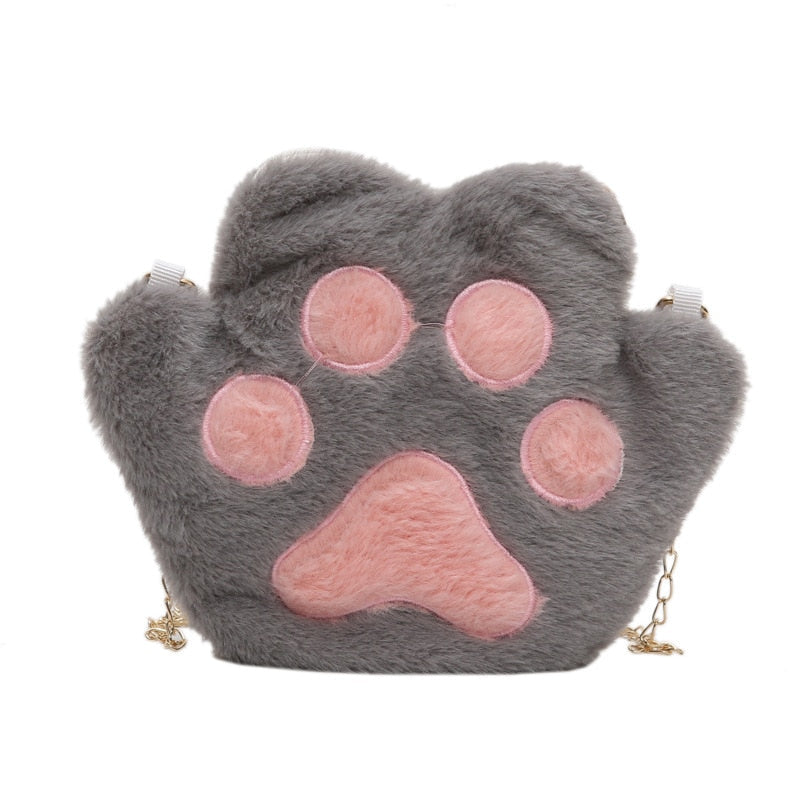 Paw Crossbody Cat Purse - Gray - Cat purse