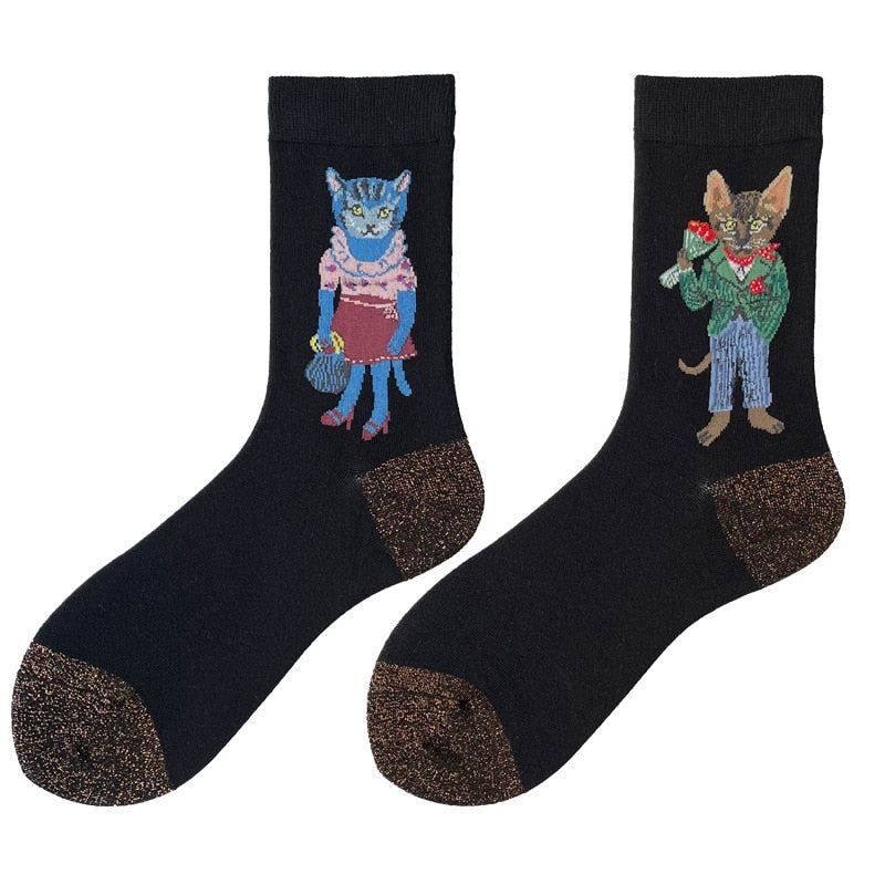 Pete the Cat Socks - Deep Black / One Size - Cat Socks