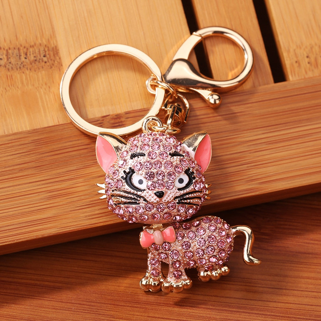 Pink Cat Keychain - Cat Keychains