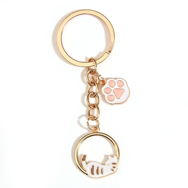 Pink Paw Cat Keychain - Cat Keychains