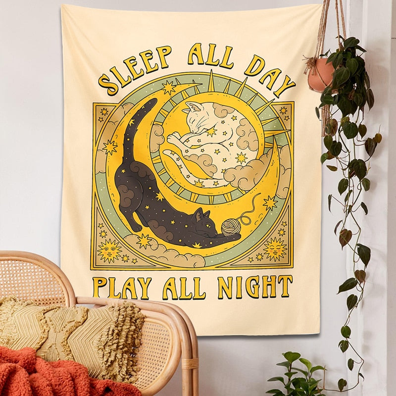 Playful Cat Tapestry - Cat Tapestry