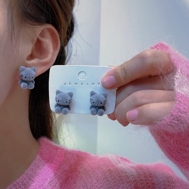 Plush Cat Earrings - Cat earrings