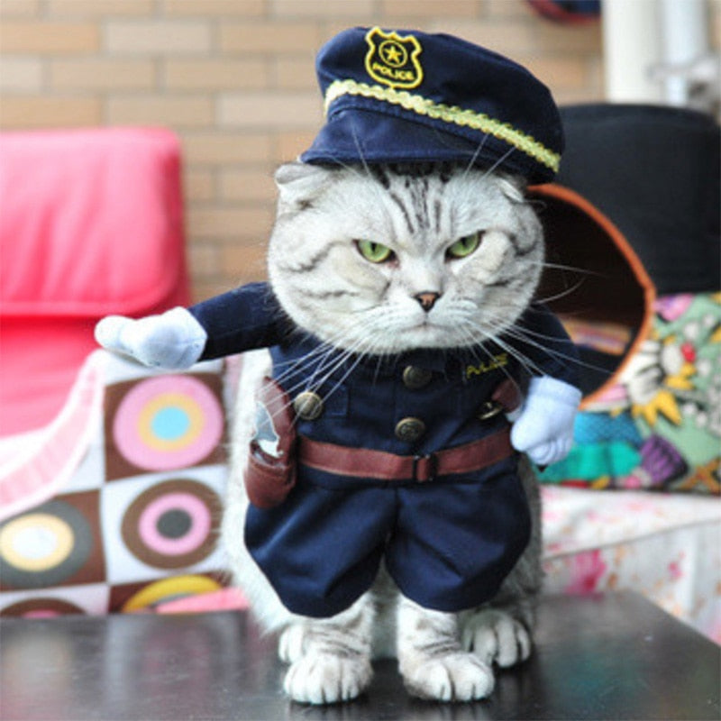 Police Costume for Cats - Blue / S