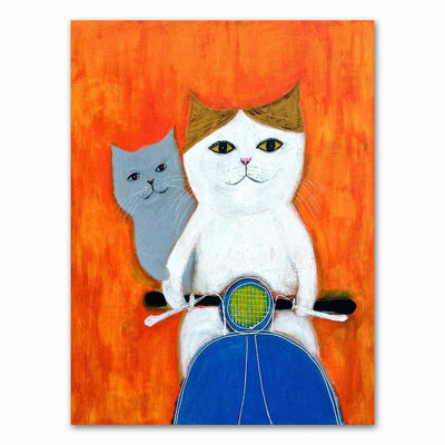 Posters of Cats - 10x15cm No Frame / Driving - Cat poster