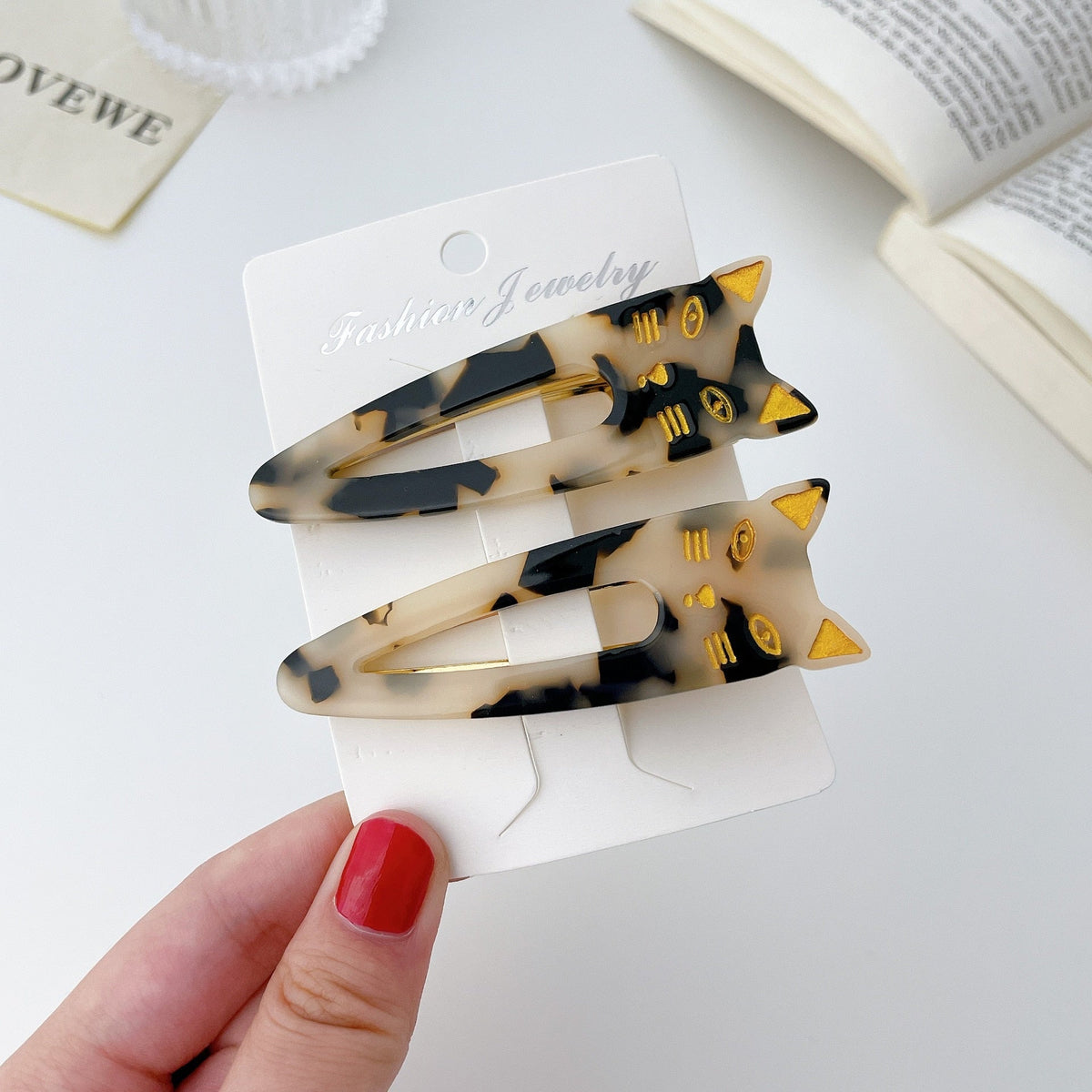 Pretty Cat Hair Clip - Black - Cat hair clips