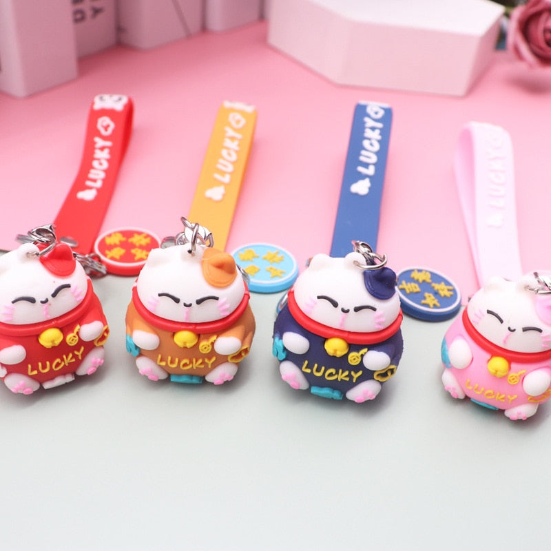 Pretty Lucky Cat Keychain - Cat Keychains