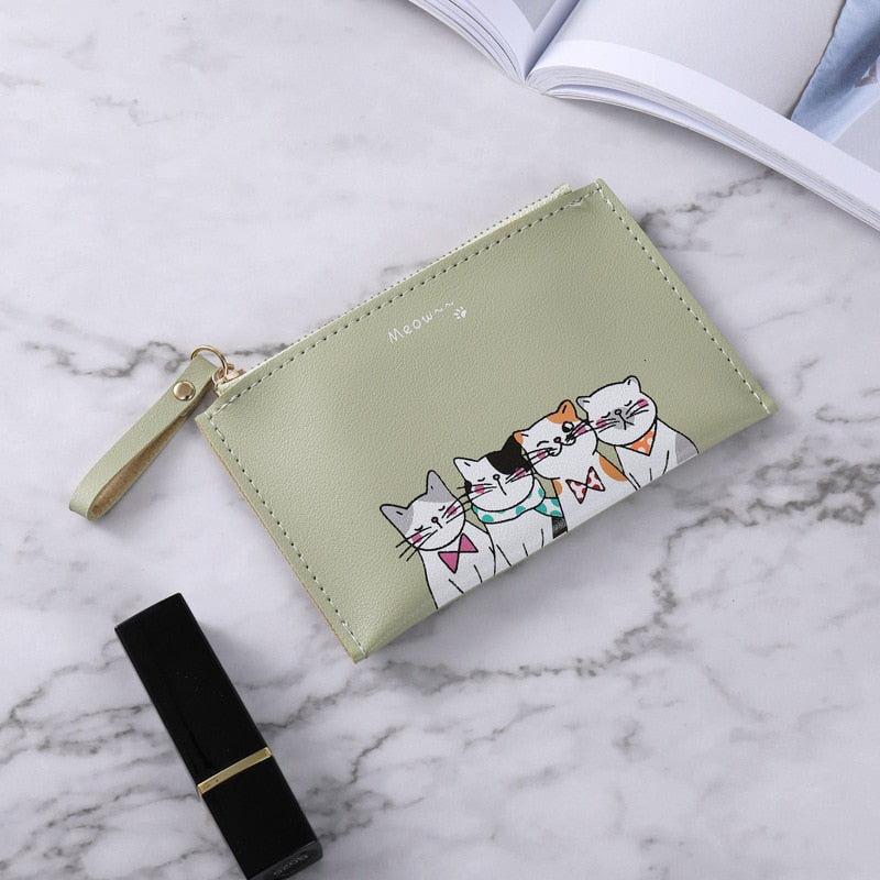 Purse with Cats - Green - Cat purse