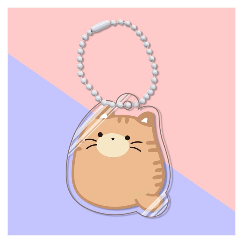 Pusheen Cat Keychain - Beige - Cat Keychains
