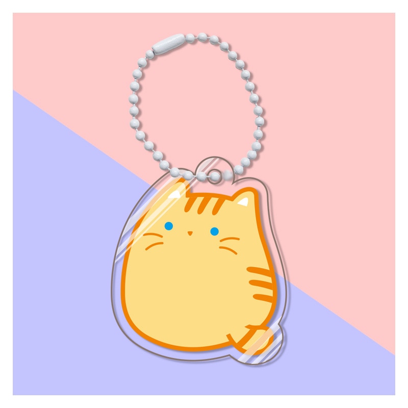 Pusheen Cat Keychain - Orange - Cat Keychains