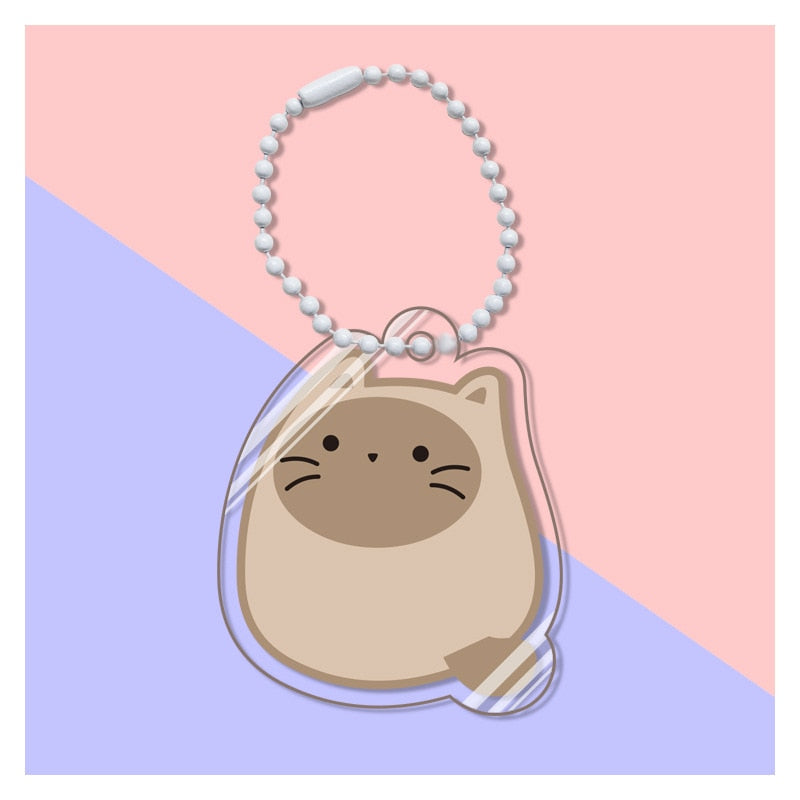 Pusheen Cat Keychain - Brown - Cat Keychains