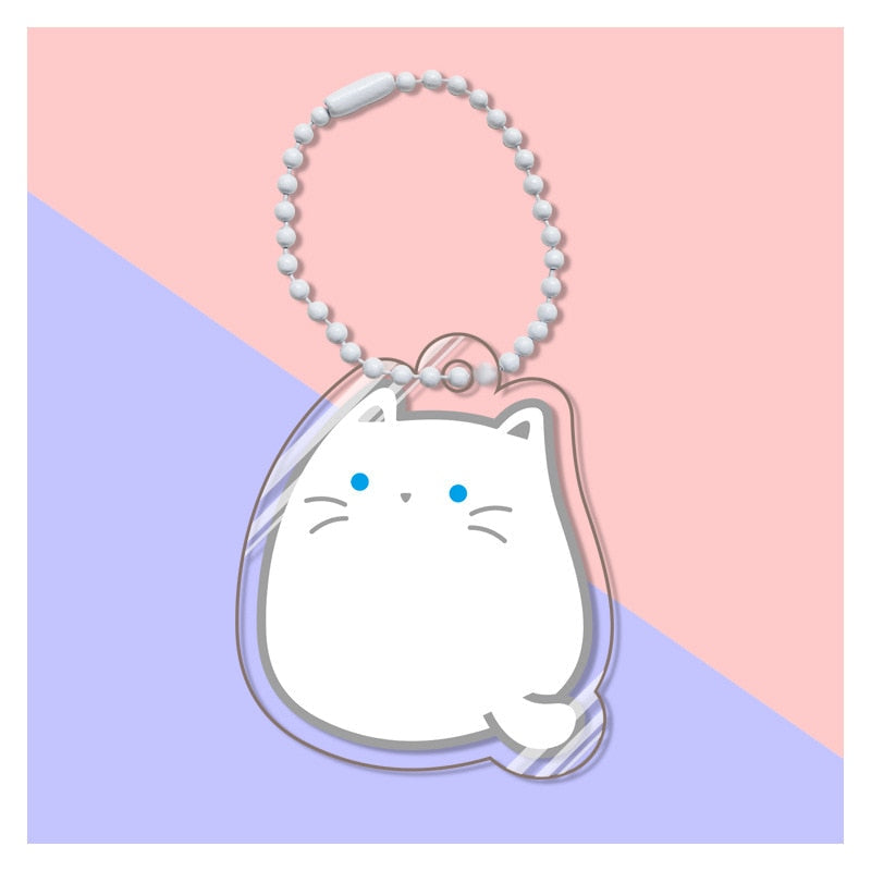 Pusheen Cat Keychain - White - Cat Keychains