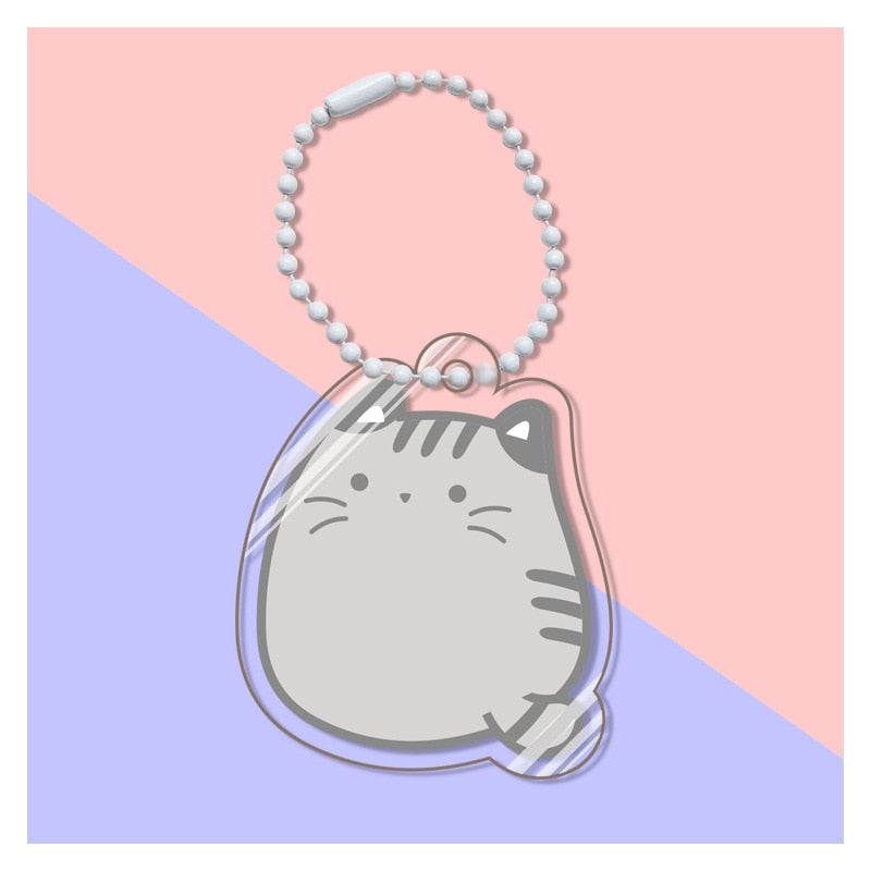 Pusheen Cat Keychain - Grey - Cat Keychains