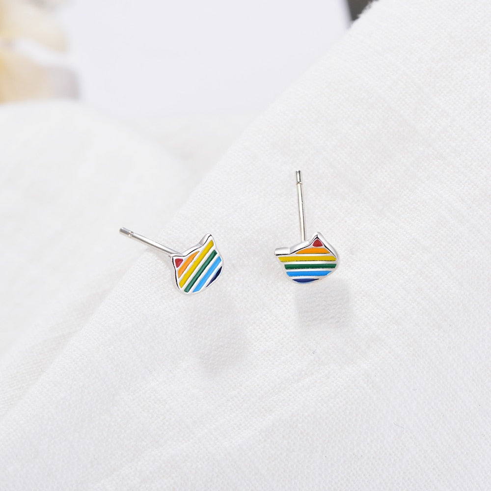 Rainbow Cat Earrings - Cat earrings